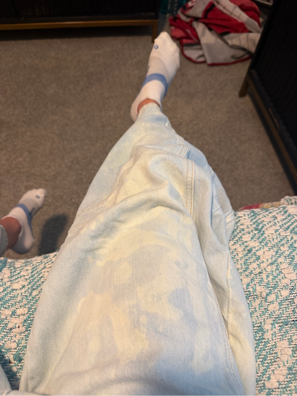 Womens Faded & (Acid Washed) Light Blue Barrel Jeans - Picture 8 of 8